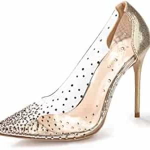 Translucent heels with jewels 💎 champagne color